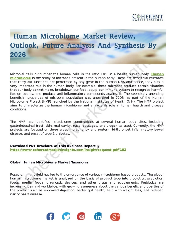 Human microbiome market is Experiencing Boost At An Infinite Speed By 2026