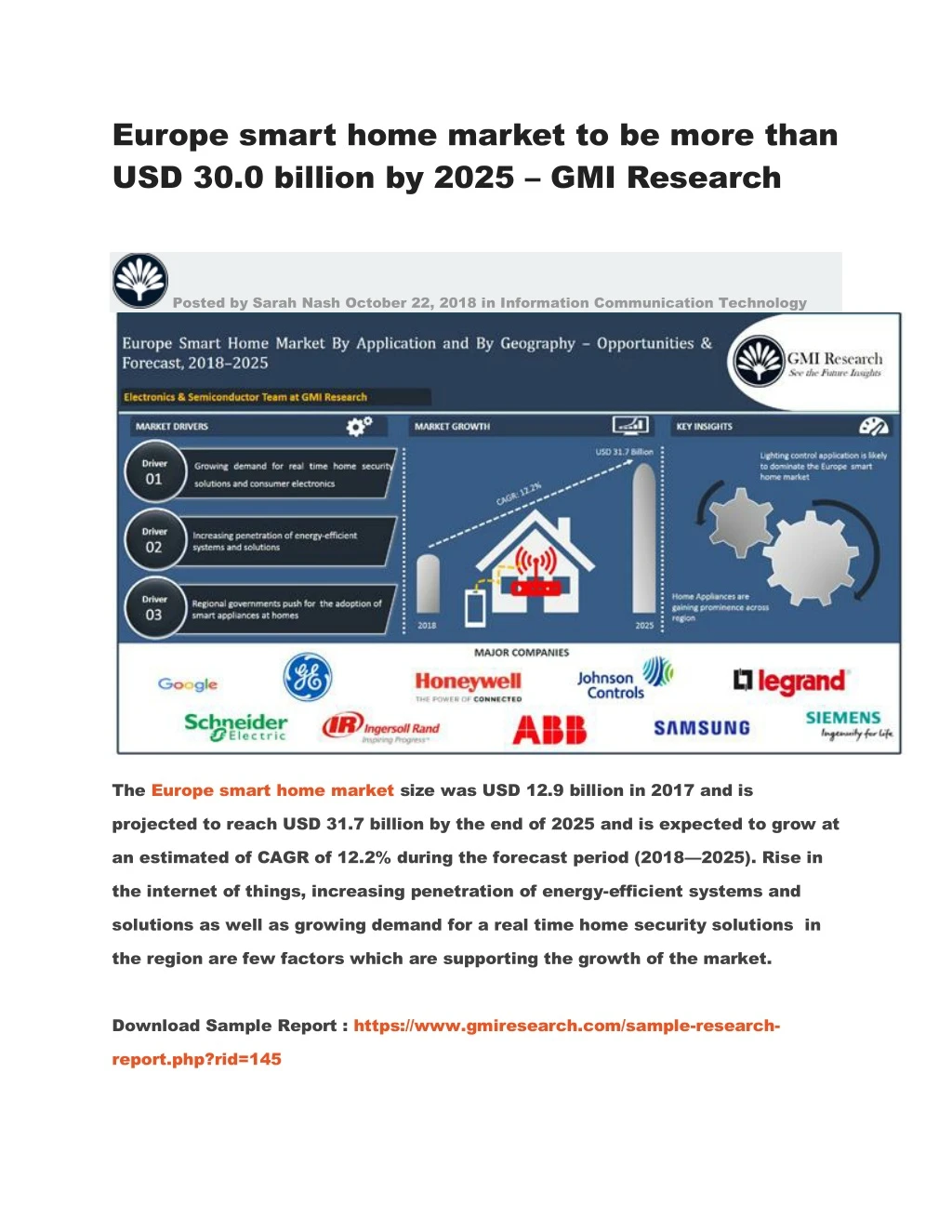 europe smart home market to be more than