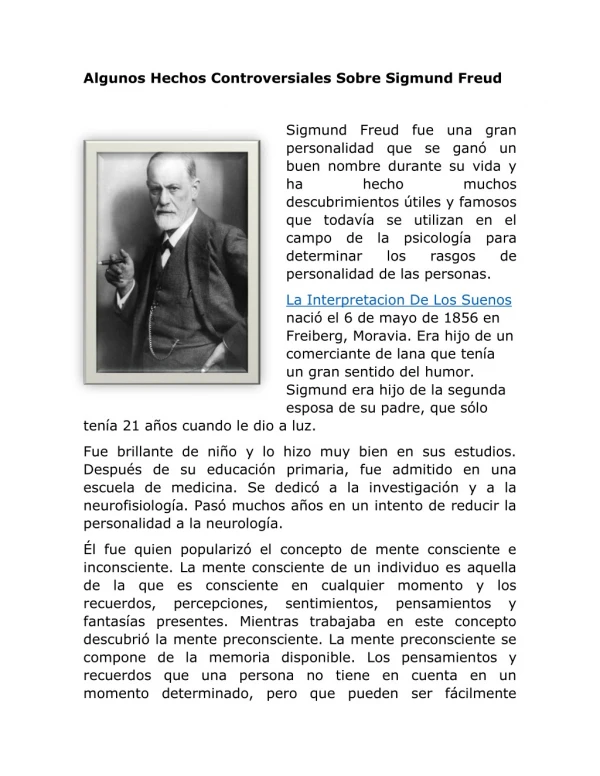 algunos hechos controversiales sobre sigmund freud
