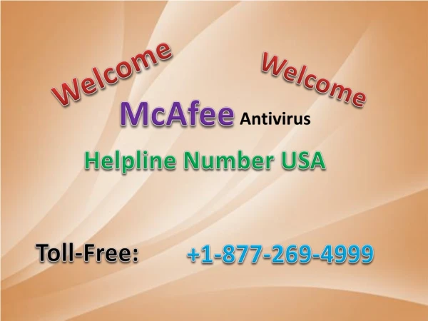McAfee Helpline Number USA 1-877-269-4999