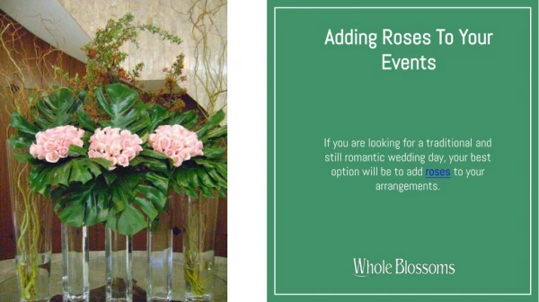 Add Roses in Bulk to Your Event from Whole Blossoms