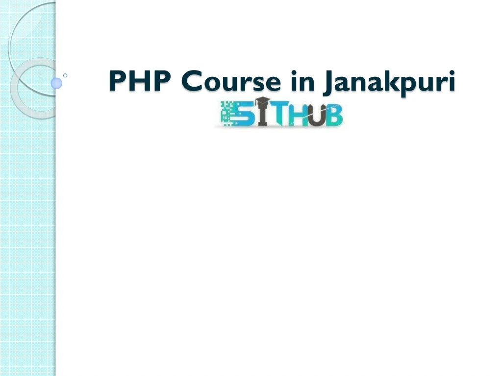 php course in janakpuri