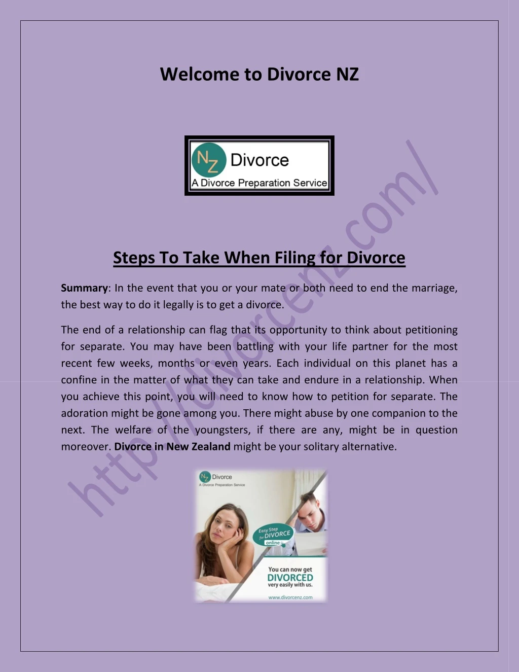 welcome to divorce nz