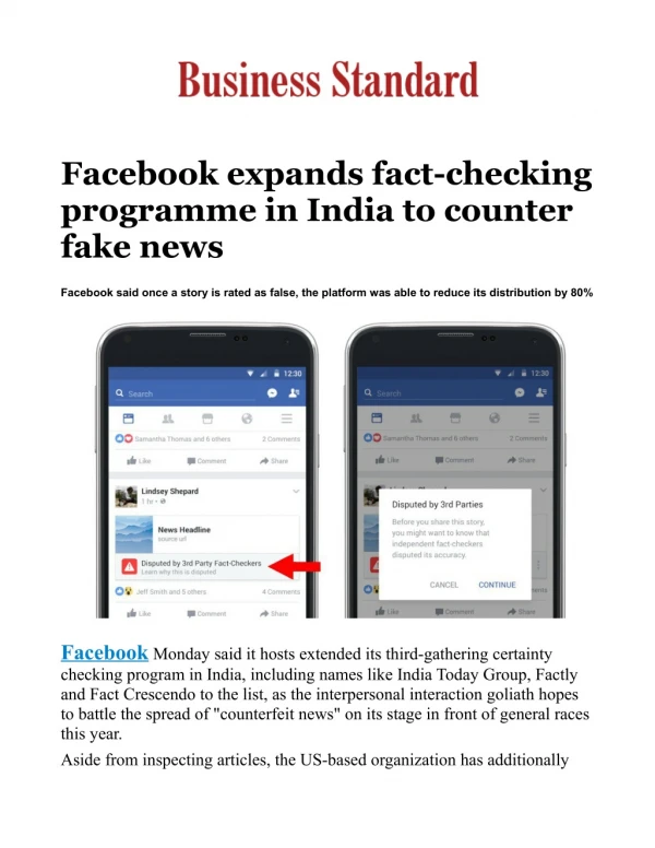 Facebook expands fact-checking programme in India to counter fake news