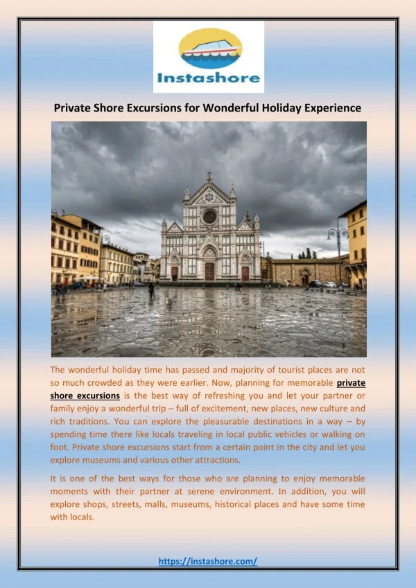 Private Shore Excursions for Wonderful Holiday Experience