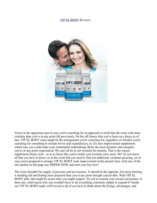 vip xl body reviews