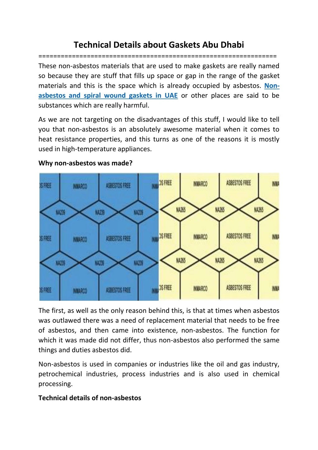 technical details about gaskets abu dhabi these