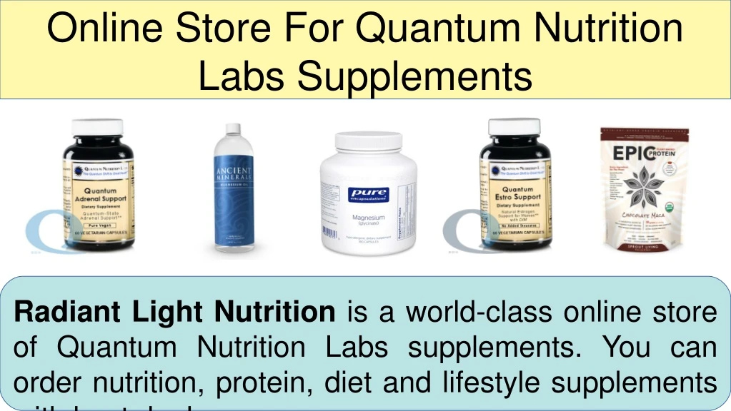 online store for quantum nutrition labs