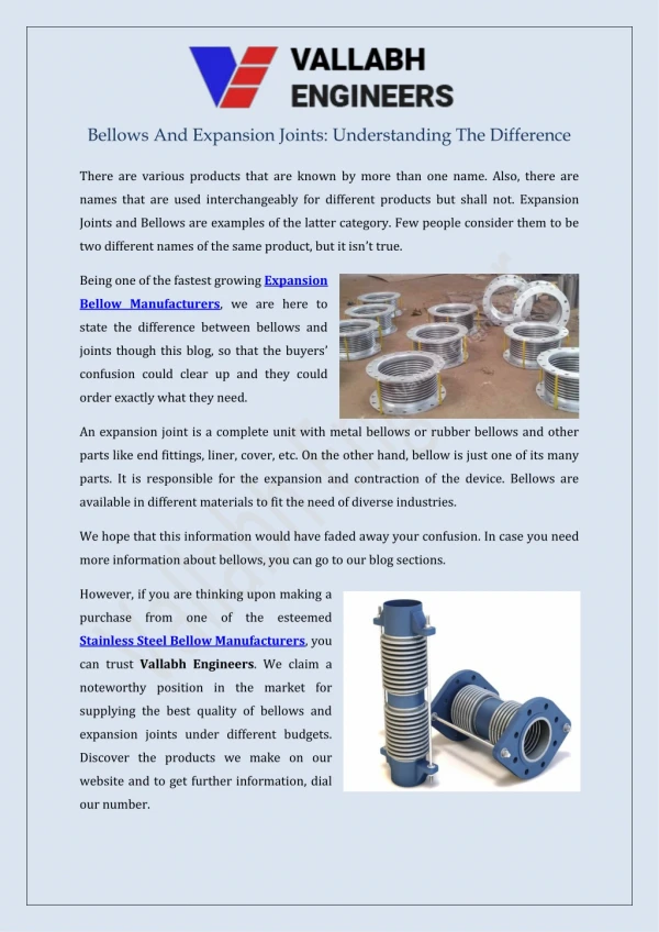 Bellows And Expansion Joints Understanding The Difference