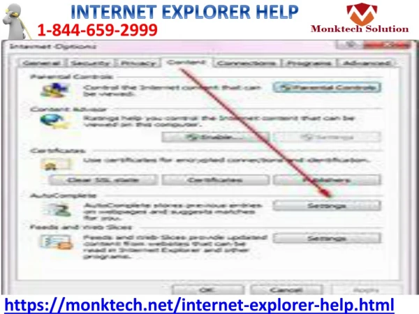 Our Internet Explorer Help number is 1844-659-2999
