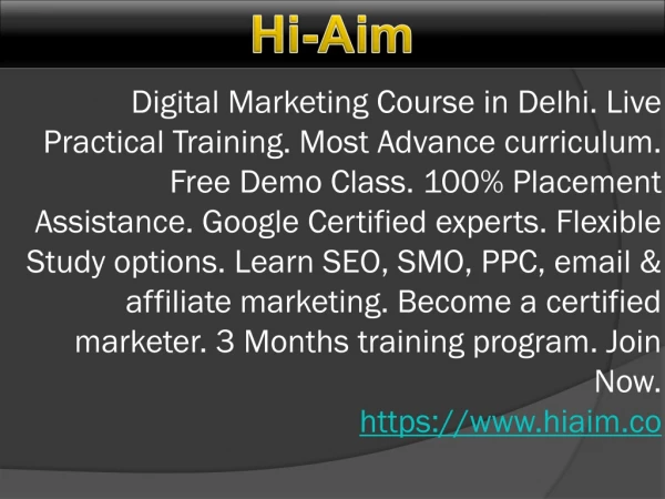 Advance digital marketing course in delhi