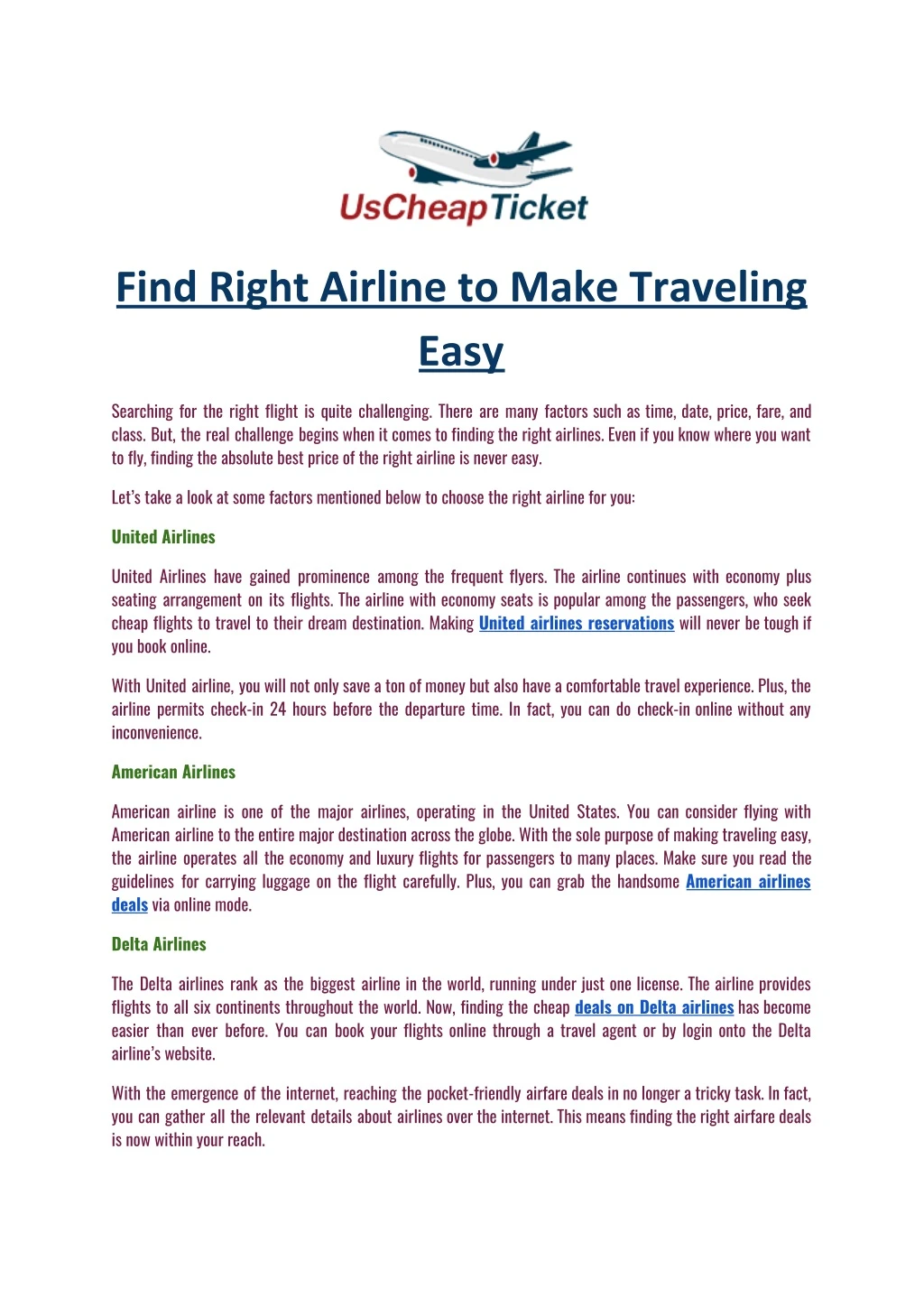 find right airline to make traveling easy