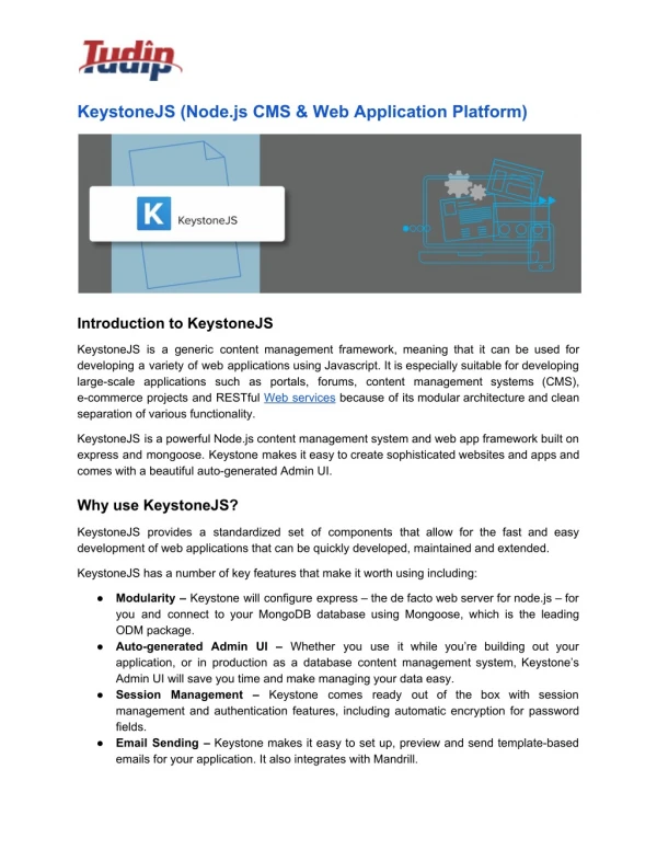 KeystoneJS (Node.js CMS & Web Application Platform)