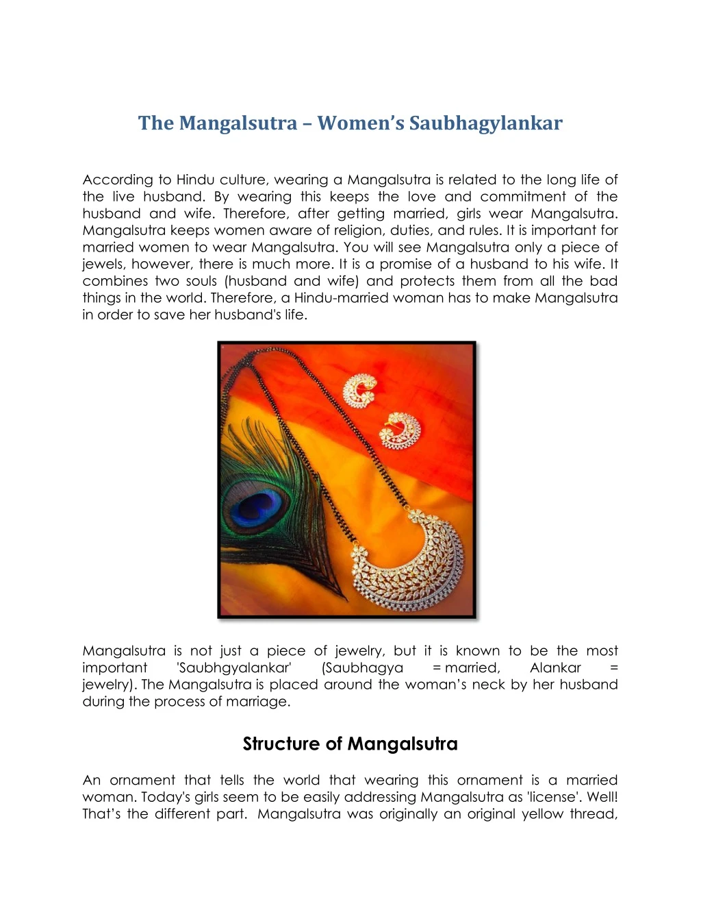 the mangalsutra women s saubhagylankar