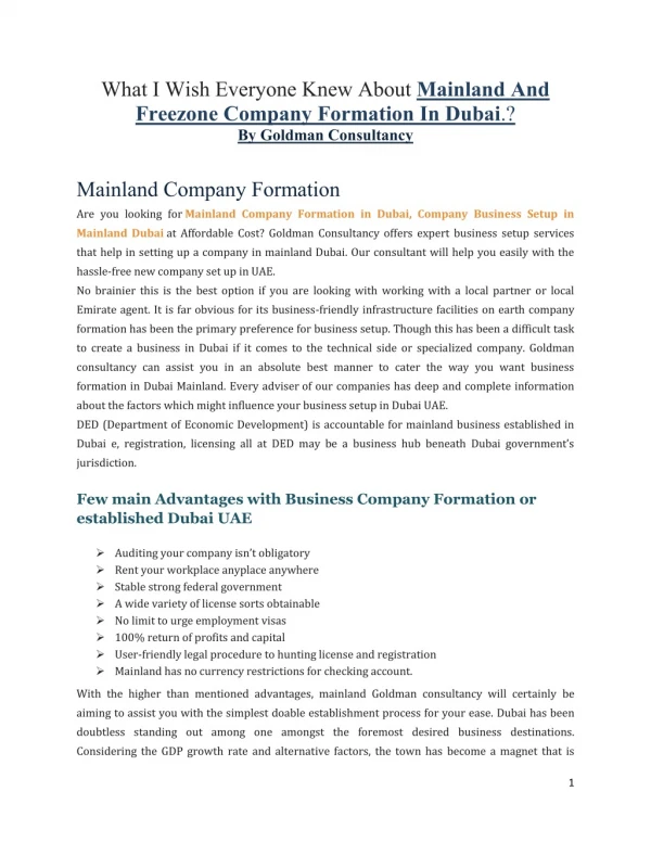 What I Wish Everyone Knew About Mainland And Freezone Company Formation In Dubai.?