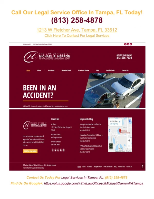 Tampa Accident Lawyer - (813) 258-4878 - The Law Offices of Michael R. Herron, P.A.