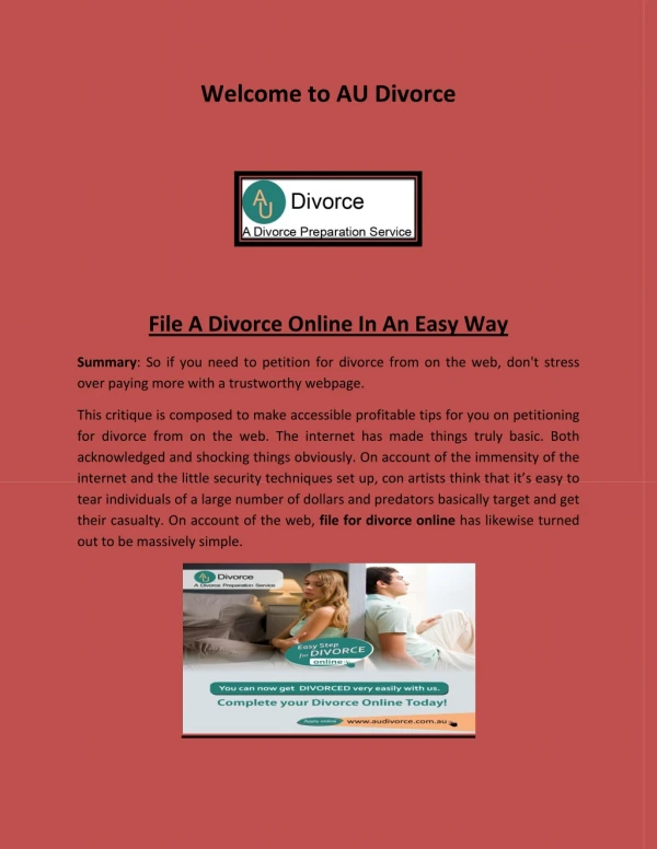 Divorce online, divorce papers, online apply for divorce