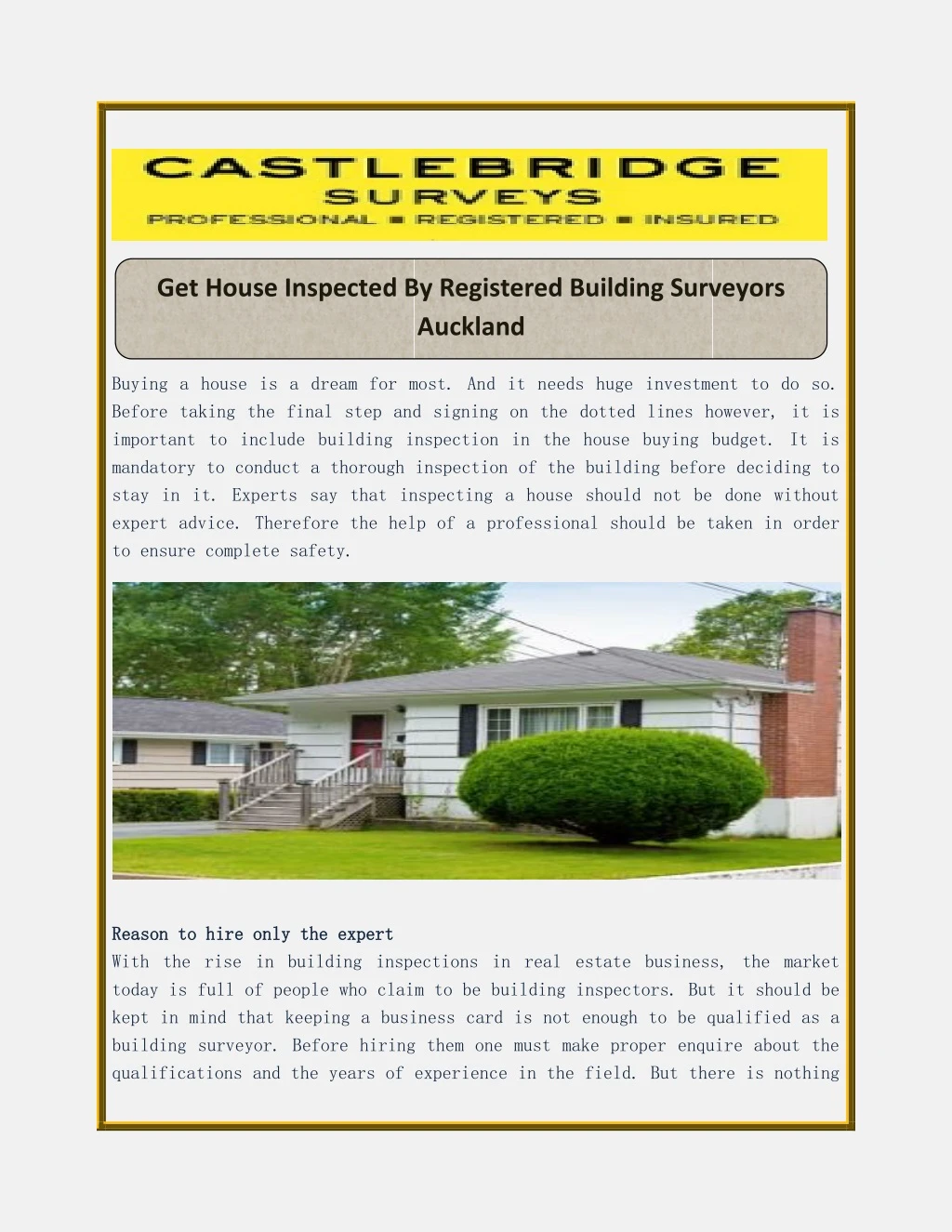 get house inspected by registered building