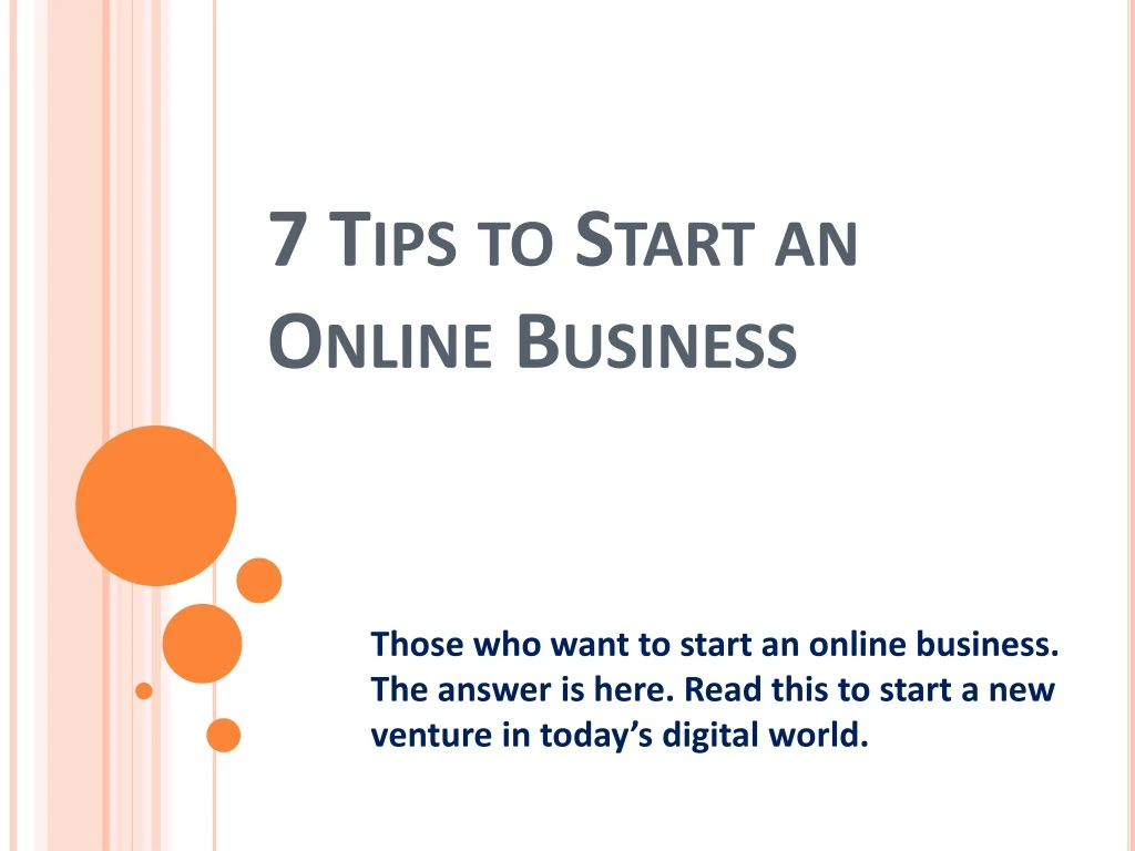 7 tips to start an online business