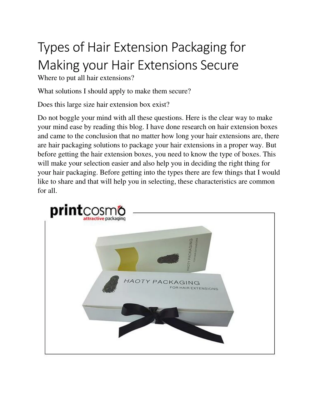 types of hair extension packaging for making your