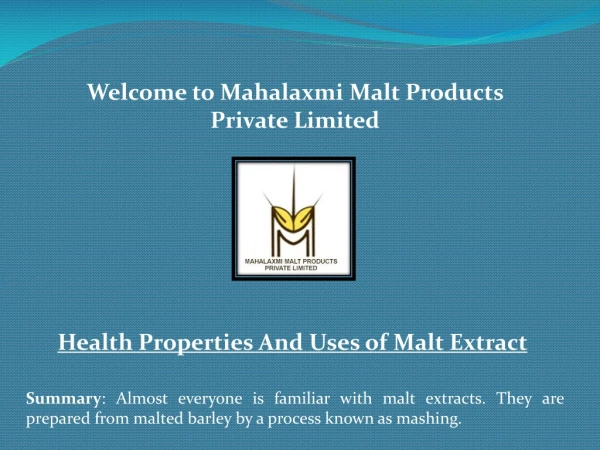 Liquid malt extract, Malt extract liquid