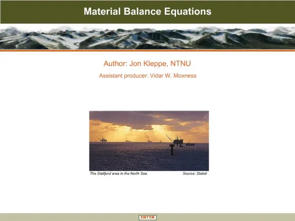 Material Balance Equations
