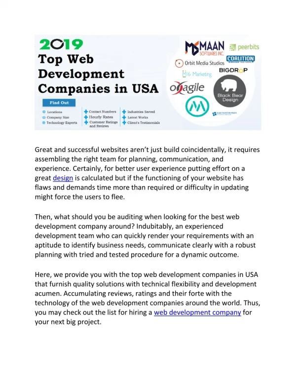 Top Web Development Websites in USA