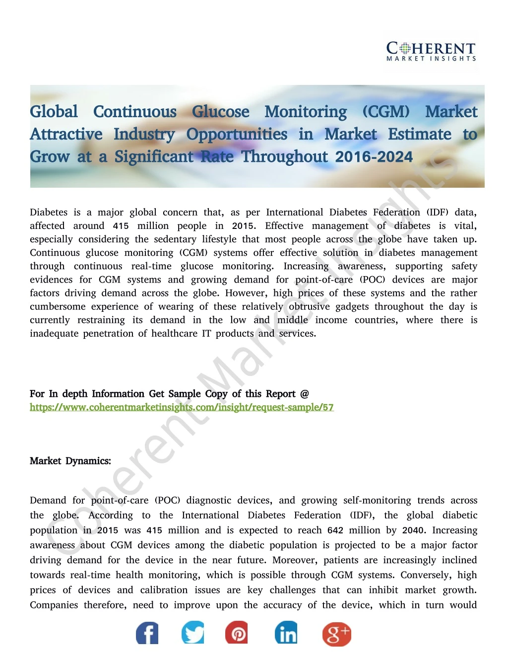 global continuous glucose monitoring cgm market