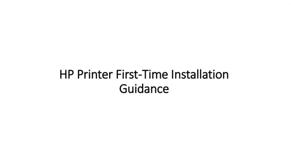 HP Printer First-Time Installation Guidance | 123.hp.com/setup