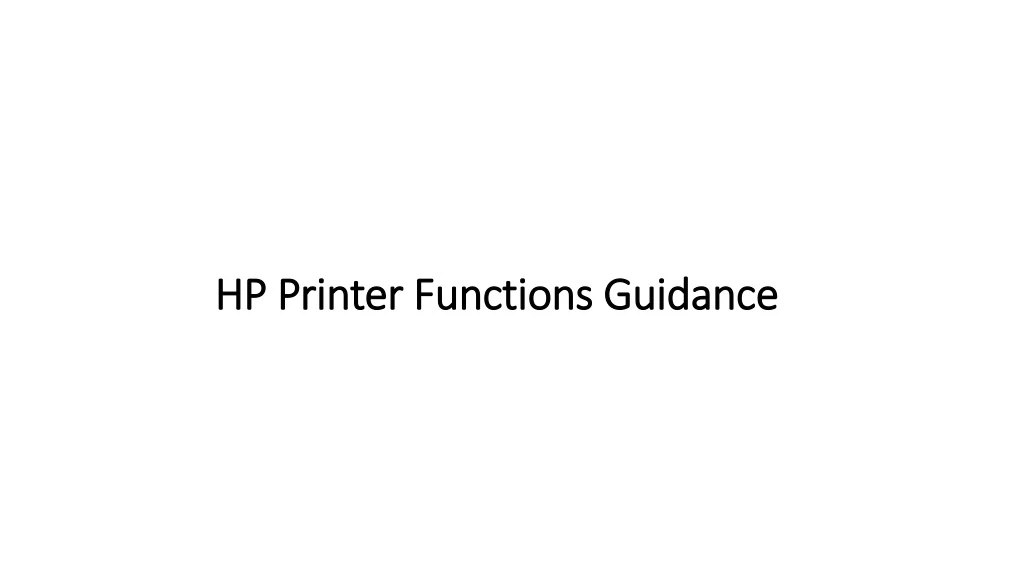 hp printer functions guidance