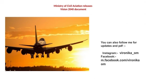 Ministry of Civil Aviation releases Vision 2040 PDF