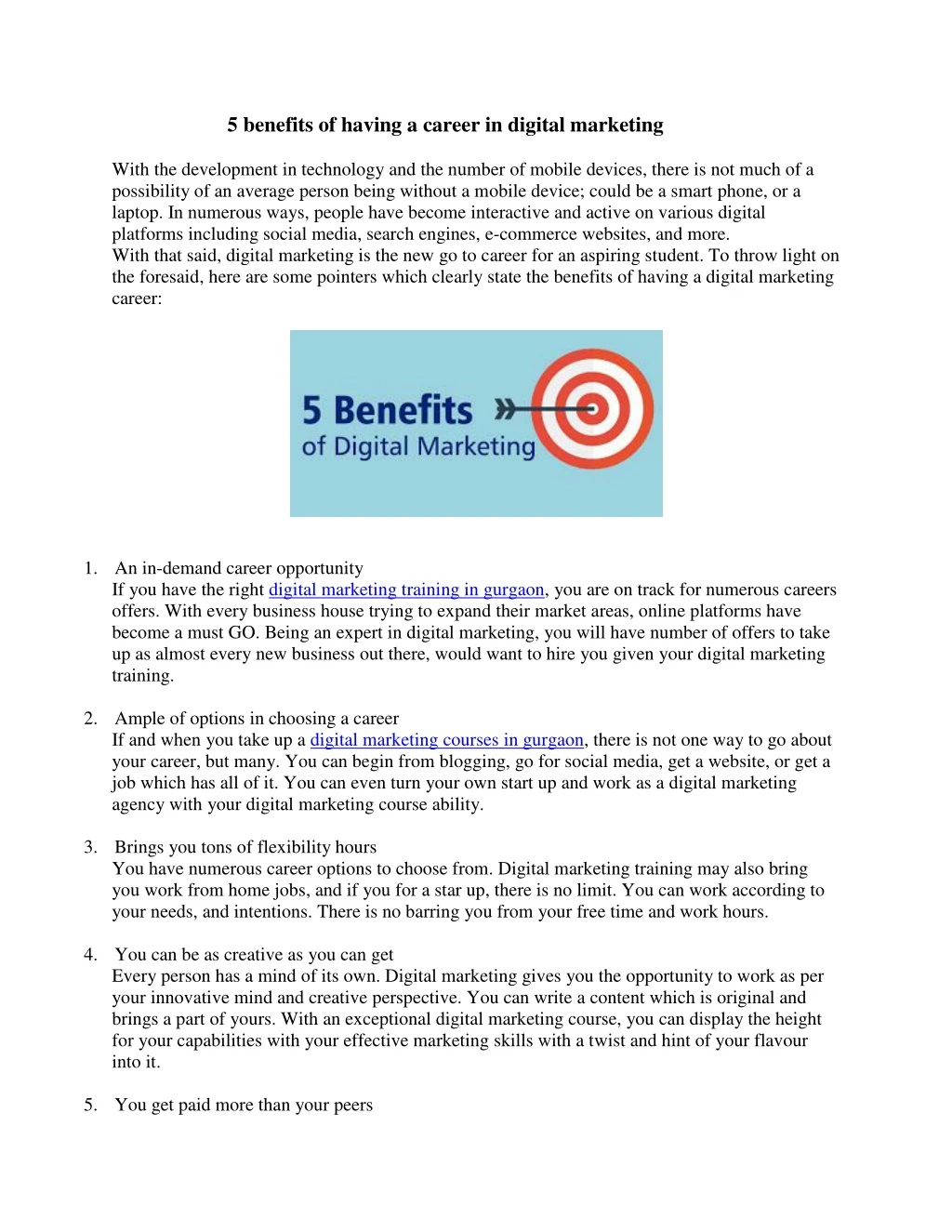 5 benefits of having a career in digital marketing