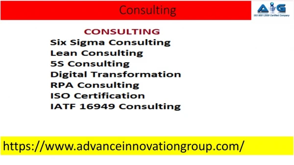 Six Sigma,ITIL,PMP,ISO, Consulting | Advance Innovation Program