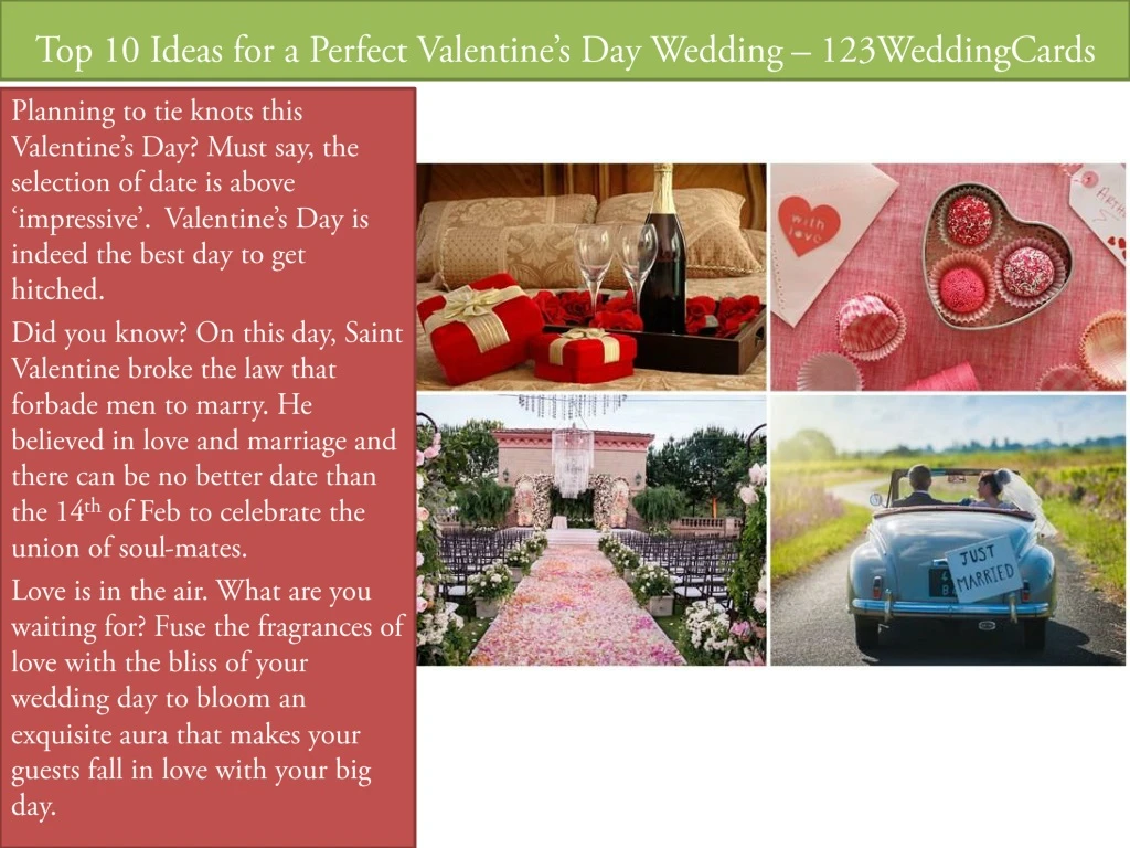 top 10 ideas for a perfect valentine s day wedding 123weddingcards