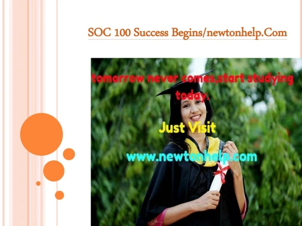 SOC 100 Success Begins/newtonhelp.com