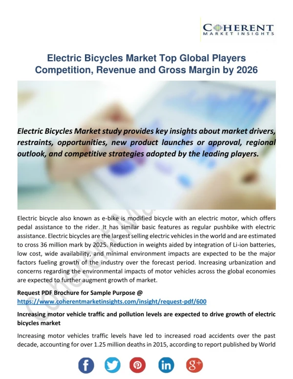Electric Bicycles Market Set Explosive Growth By 2026