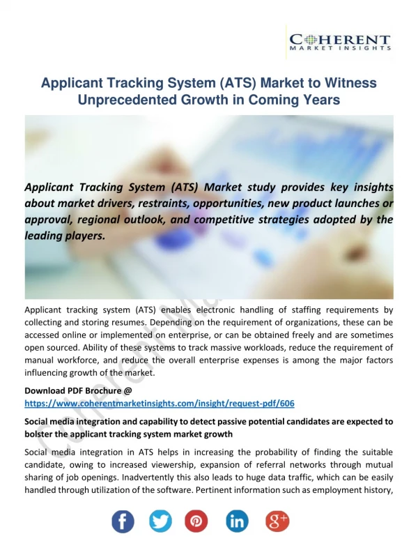 Applicant Tracking System (ATS) Market Rising Business Opportunities with Prominent Investment Ratio by 2026