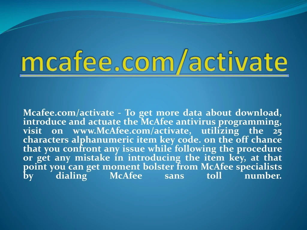 mcafee com activate