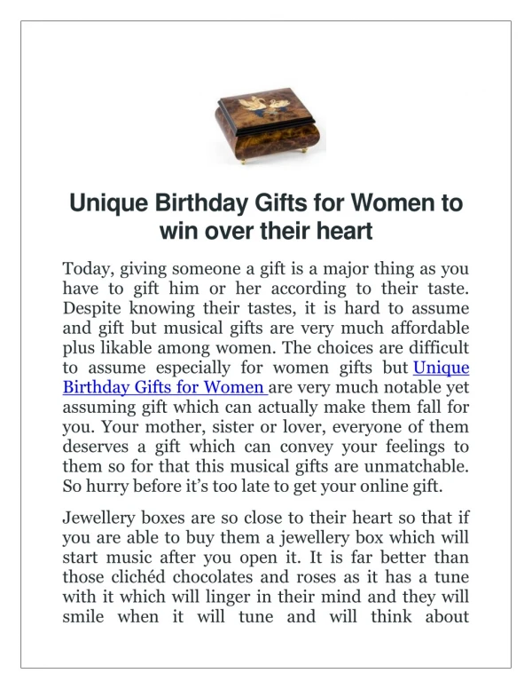 Unique Birthday Gifts for Women to win over their heart