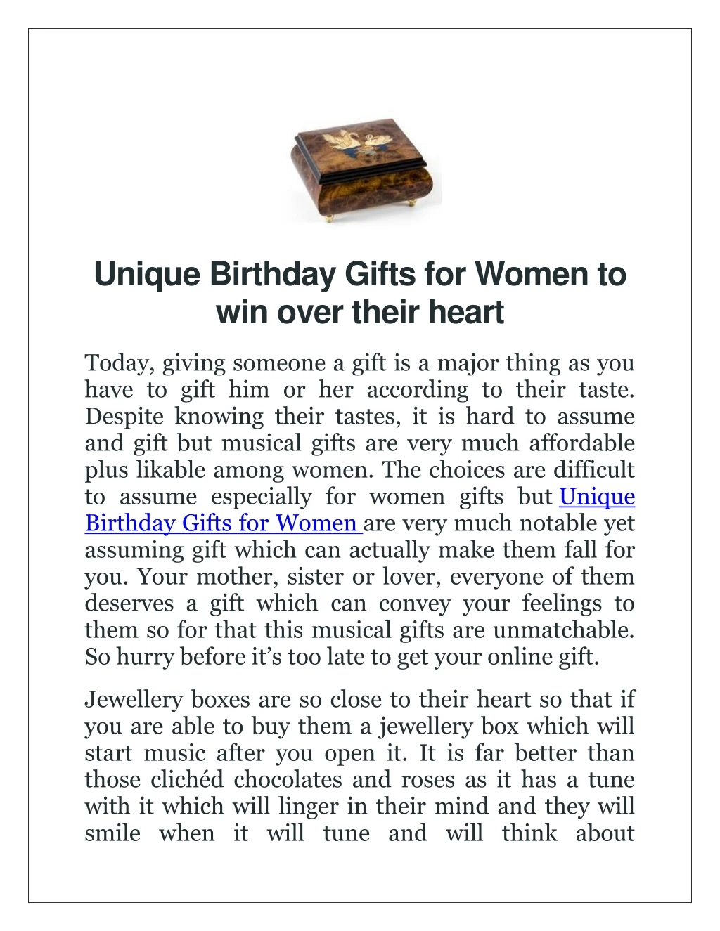 unique birthday gifts for women to win over their