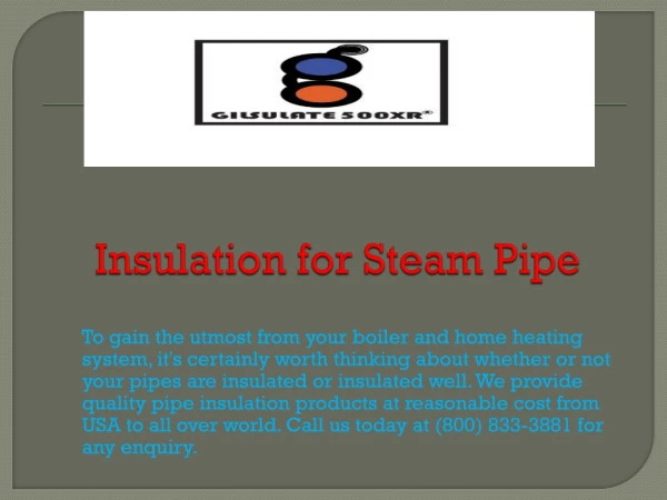 Insulation for Steam Pipe