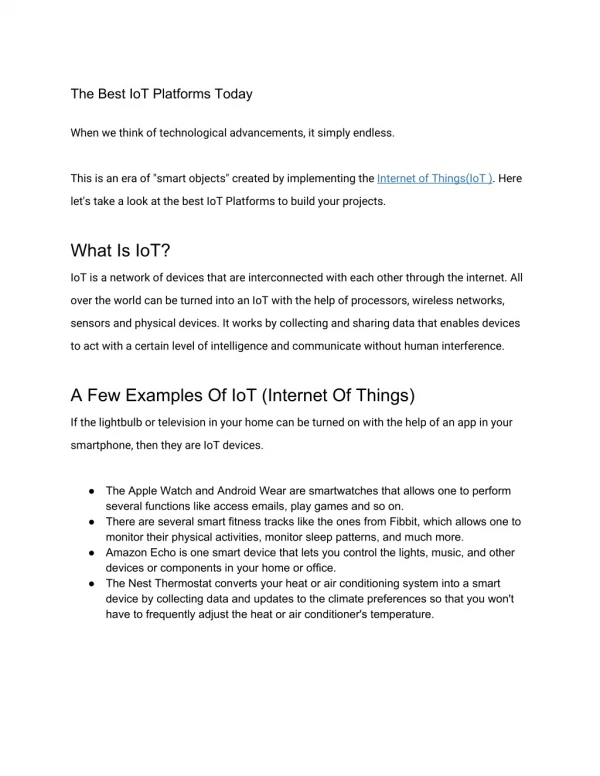 The Best IoT Platforms Today