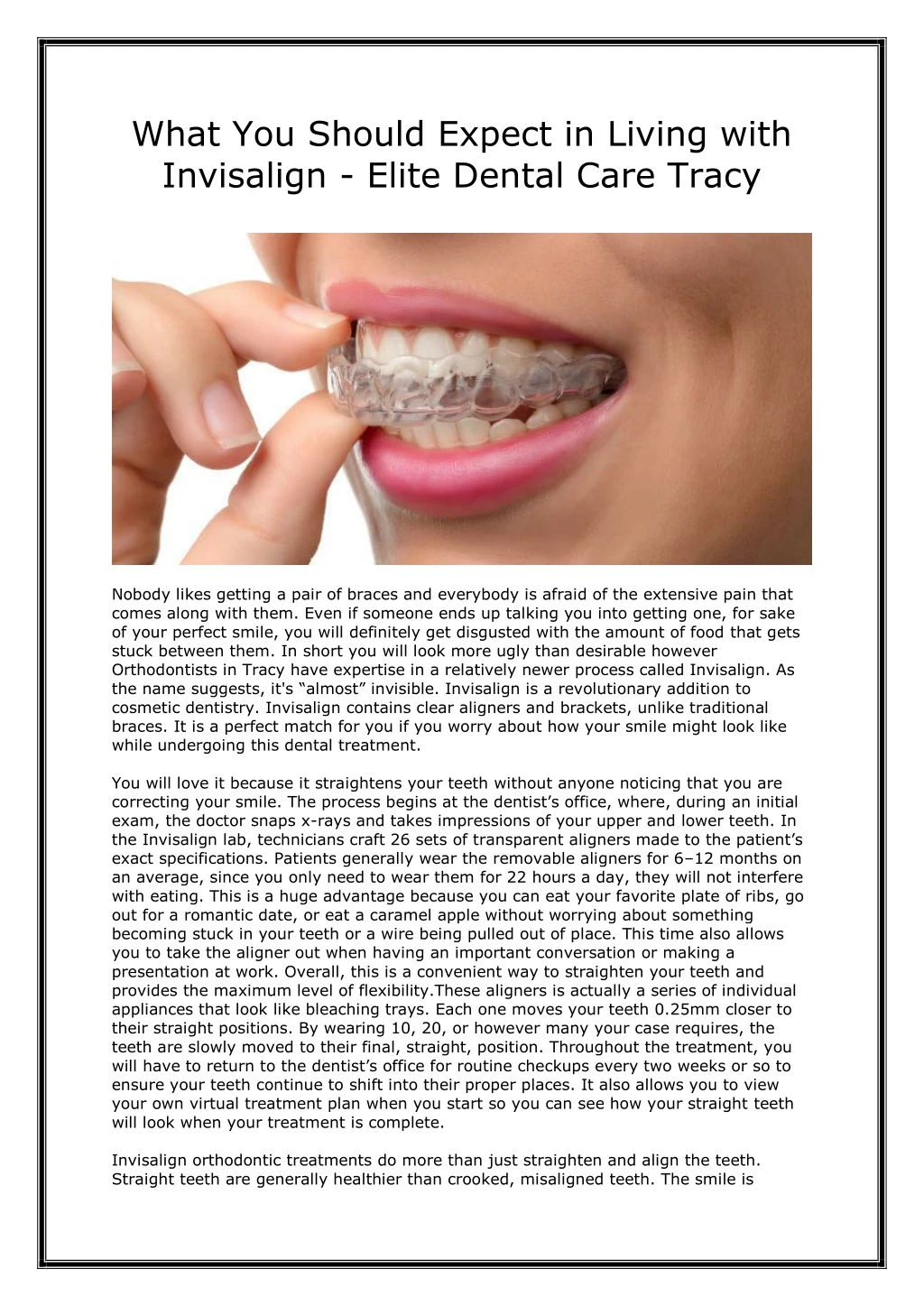 what you should expect in living with invisalign