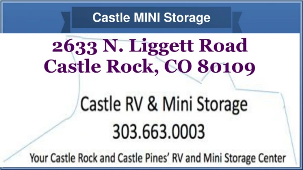 24 hour, self mini storage units, boat, car, auto storage at Castle Rock CO