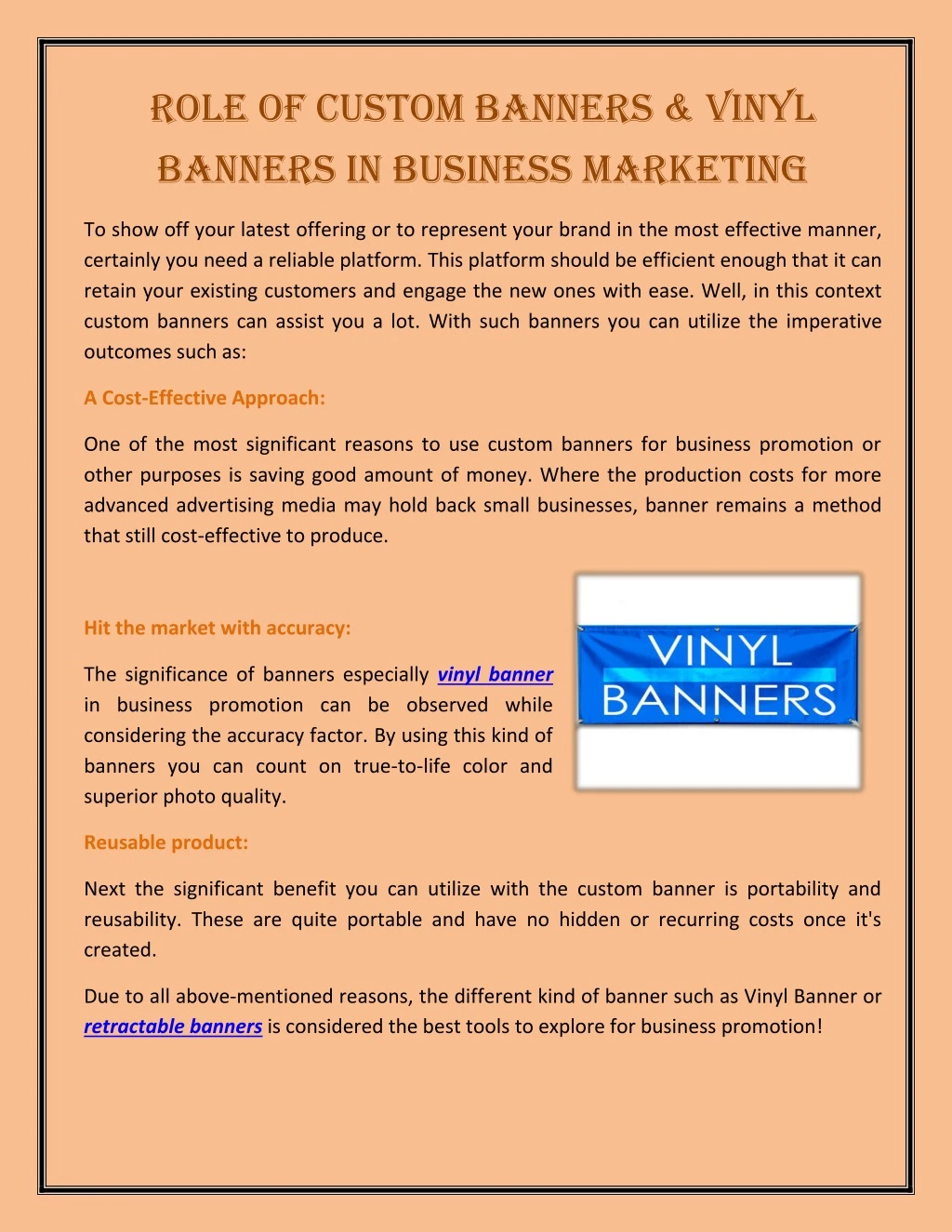 role of custom banners vinyl banners in business