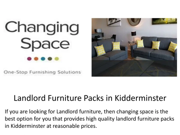 Landlord Furniture Packs in Kidderminster