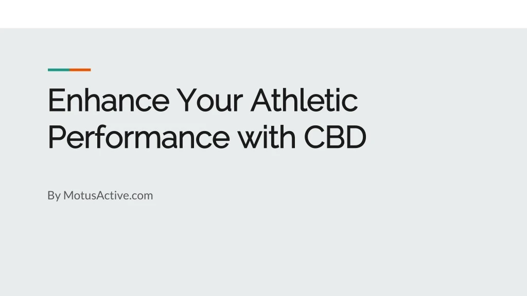 enhance your athletic performance with cbd