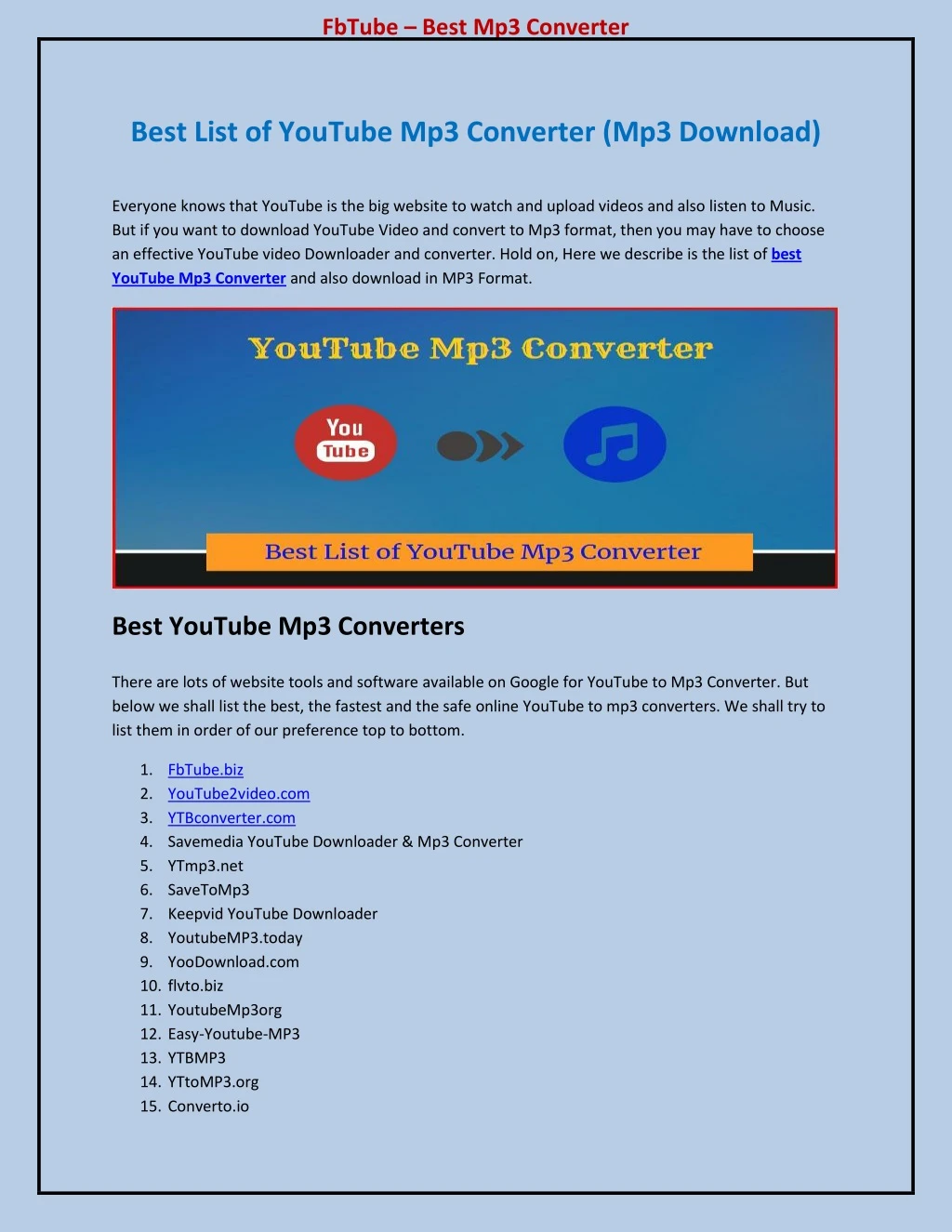 fbtube best mp3 converter