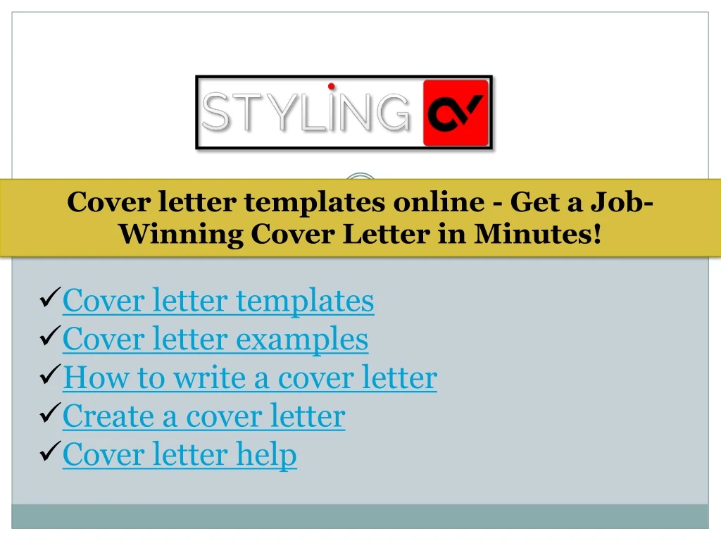 cover letter templates online get a job winning