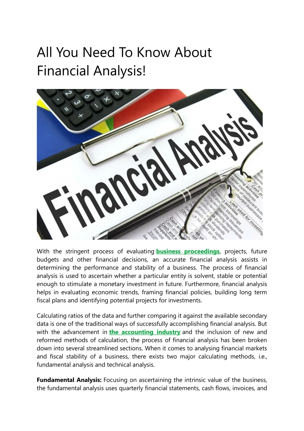 all you need to know about financial analysis